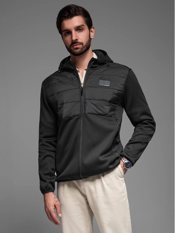 Ombre Ombre Bunda pro přechodné období OM-JANP-0160 Černá Regular Fit