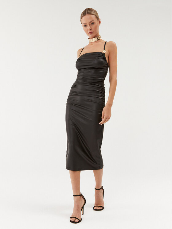 Just Cavalli Just Cavalli Coctailkleid 75PAO924 Schwarz Slim Fit