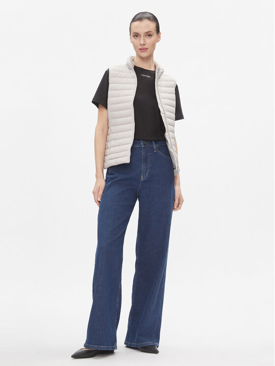 Calvin Klein Calvin Klein Bezrękawnik Packable Super Lw Padded Vest K20K206325 Beżowy Slim Fit