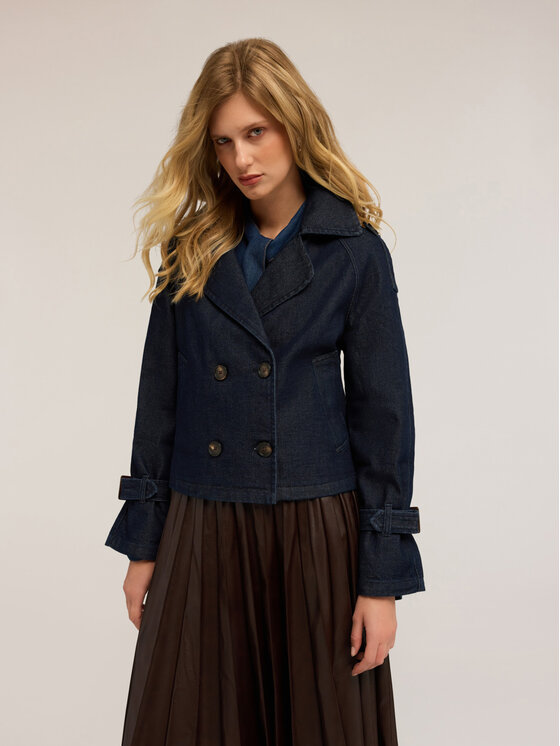 Motivi Motivi Cappotto R409W000133N034 Blu Regular Fit
