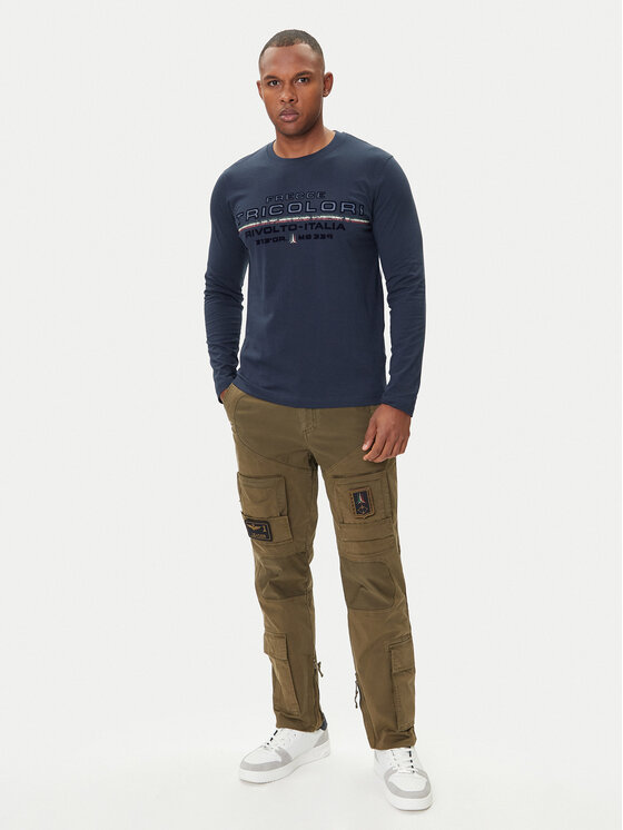 Aeronautica Militare Aeronautica Militare Majica dugih rukava 252TS2474UJ00641 Tamnoplava Regular Fit