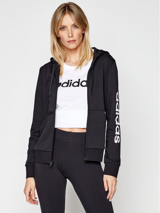 adidas Sweatshirt Essentials Linear DP2401 Schwarz Slim Fit • Modivo.de