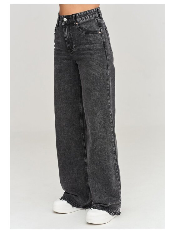 Makadamia Makadamia Jeansy C108 Czarny Loose Fit