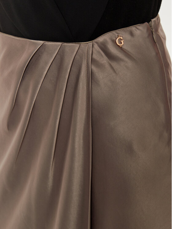Guess Guess Spódnica midi Anastasia W4BD56 WGIG2 Beżowy Regular Fit