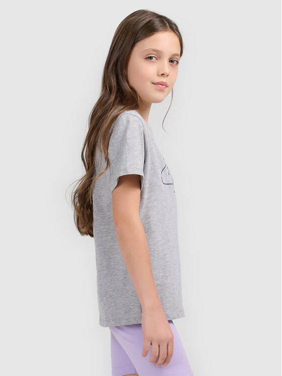4F 4F T-Shirt BASIC+ Szary Oversize