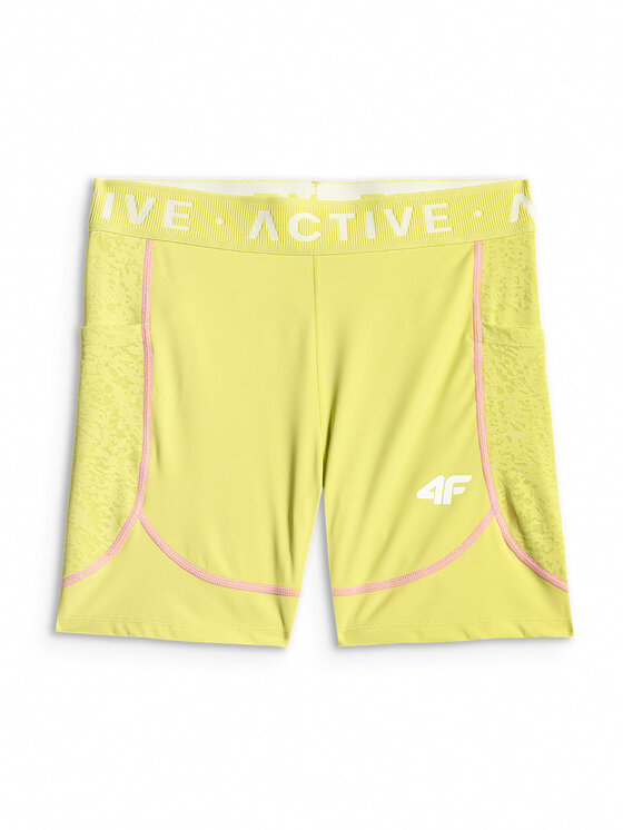 4F 4F Szorty sportowe ACTIVE BY NATURE Zielony Slim Fit