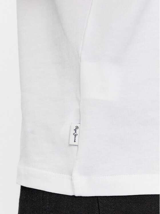 Pepe Jeans Pepe Jeans T-Shirt Chris PM509207 Bílá Slim Fit