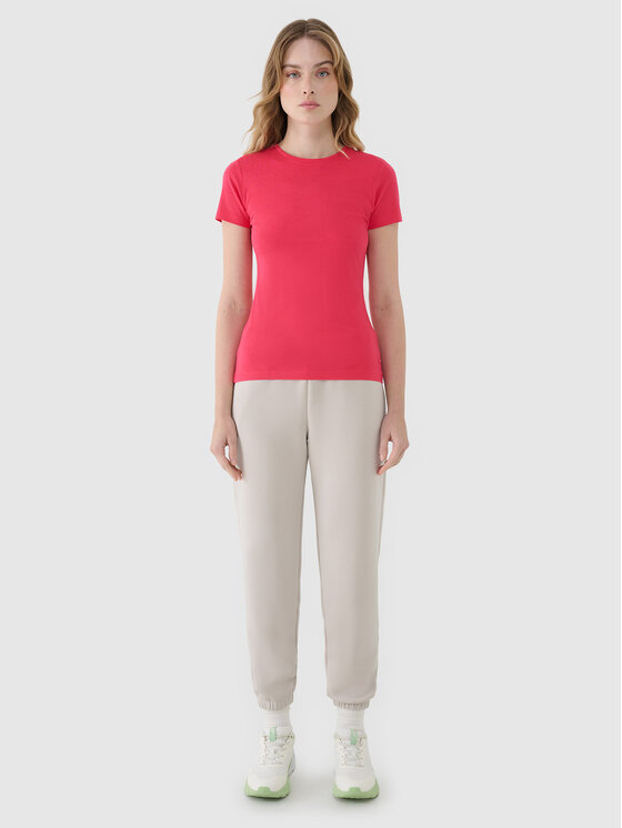 4F 4F T-Shirt COMMON GROUND Różowy Slim Fit