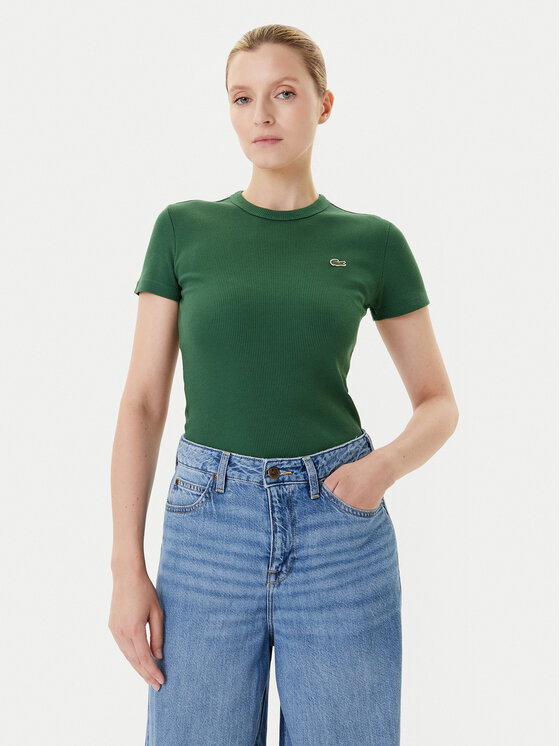 Lacoste T-shirt TF5538 Verde Slim Fit, taglia : 36