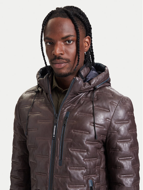 Milestone Milestone Кожено яке Tamino 631019 60305 Тъмнокафяв Regular Fit