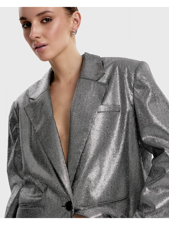 OPRA OPRA Marynarka OPR-BLAZER-SILVER Srebrny Regular Fit