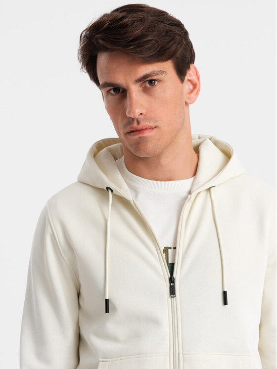 Ombre Ombre Mikina OM-SSBZ-0160 Écru Regular Fit