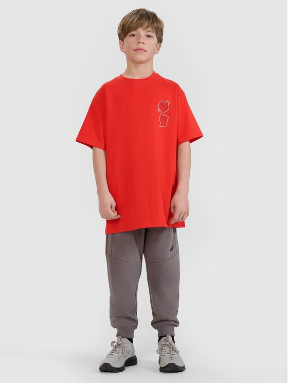 4F 4F T-Shirt 4FJRSS25TTSHM2639-62S Czerwony Oversize