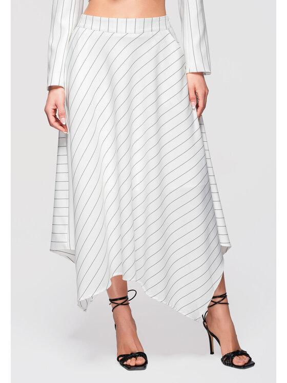 Ombre Ombre Spódnica midi OW-GL-E0004 Biały Regular Fit