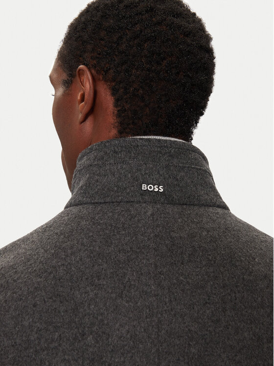 BOSS Boss Vlnený kabát H-Hyde 50525764 Sivá Slim Fit