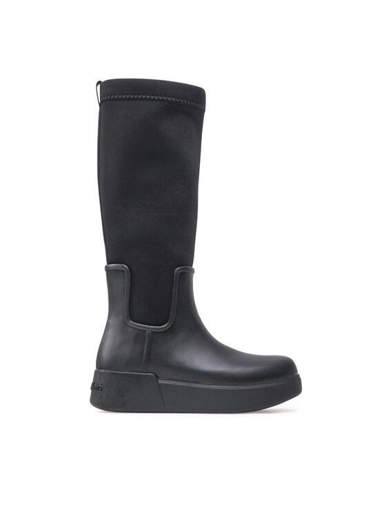 Cizme Calvin Klein Rain Boot Wedge High HW0HW01264 Ck Black BAX