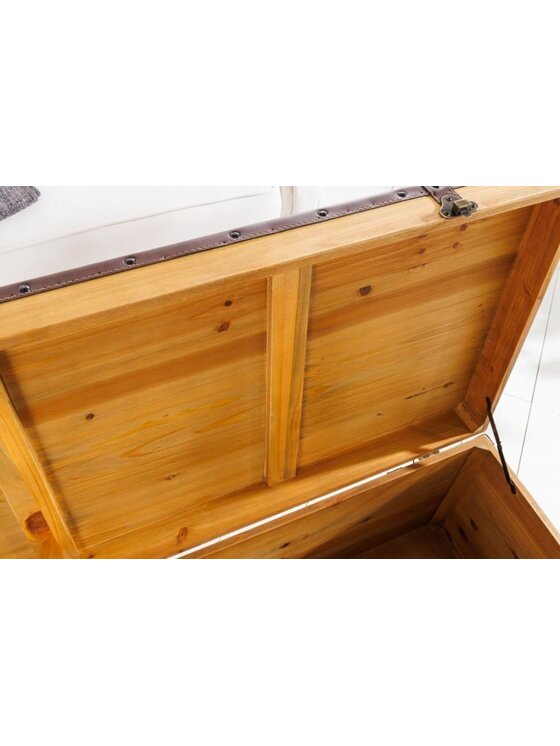 MIAhome MIAhome Skrzynka Ława skrzynia sosnowa 41x110 cm Seas Beżowy