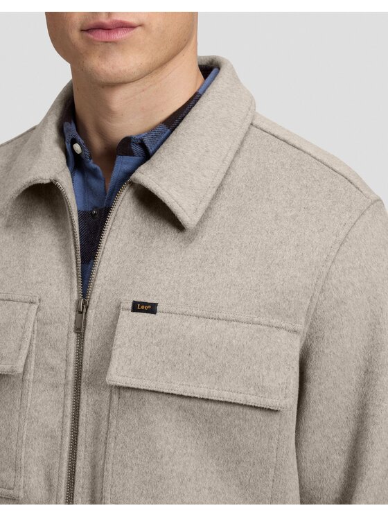 Lee Lee Kurtka przejściowa UTILITY WOOL JKT Beżowy Regular Fit