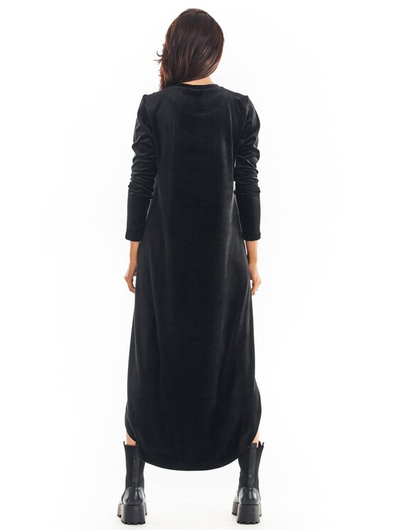 Awama Awama Vestito di maglia A379 Nero Basic Fit