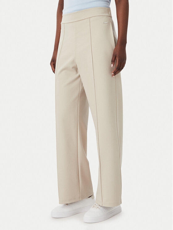 Calvin Klein Calvin Klein Pantaloni din material LV044G210G Bej Relaxed Fit