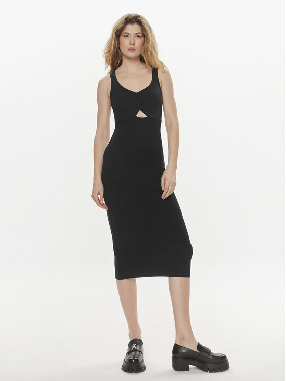 Brave Soul Brave Soul Лятна рокля LDRJ-624RICKI Черен Slim Fit