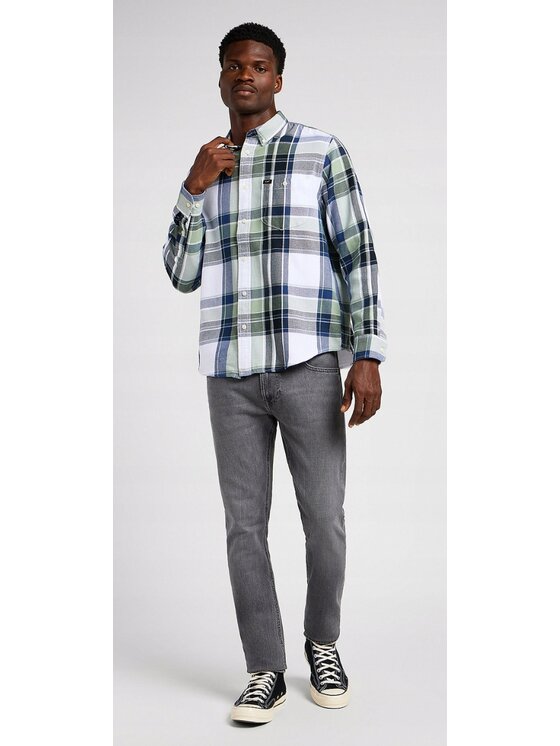 Lee Lee Koszula Riveted Shirt Niebieski Relaxed Fit