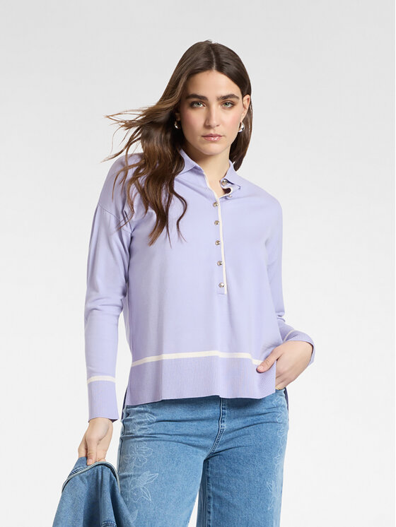 Elena Mirò Elena Mirò T-Shirt M607Z000749N0A1 Fioletowy Regular Fit