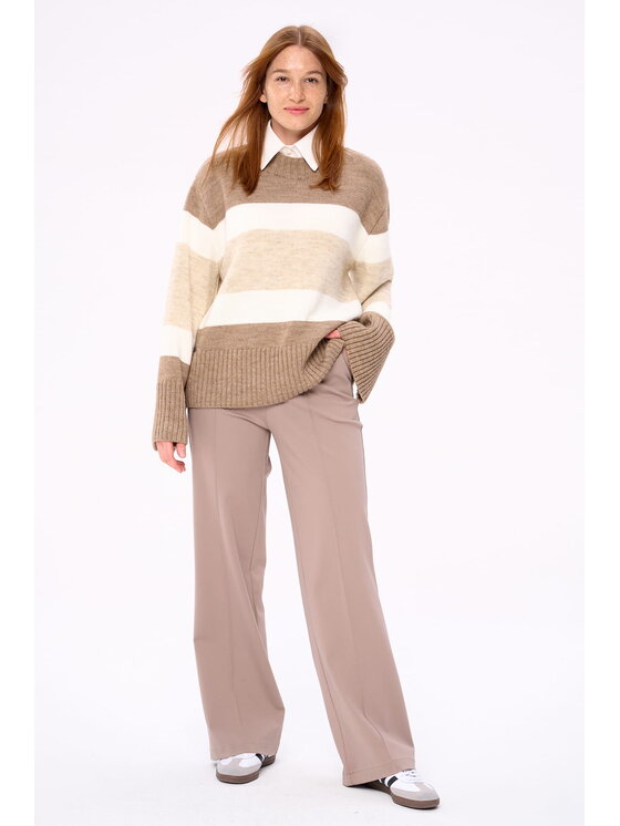 blue shadow blue shadow Sweter Pasty Beżowy Regular Fit