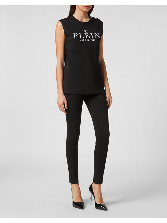PHILIPP PLEIN PHILIPP PLEIN Tank top 1423 Čierna Skin Tight Fit