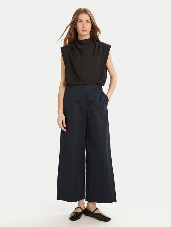 Max Mara Leisure Max Mara Leisure Ohlapne hlače Antille 2516131017 Mornarsko modra Regular Fit