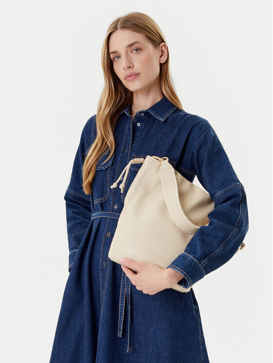 Tommy Hilfiger Geantă Th Soft Summer Bucket AW0AW17540 Crem