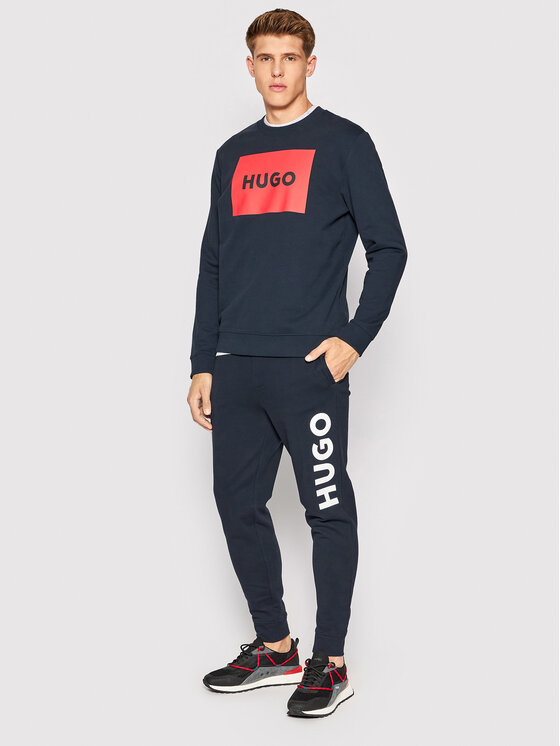 HUGO Hugo Teplákové nohavice Dutschi 50473211 Tmavomodrá Regular Fit
