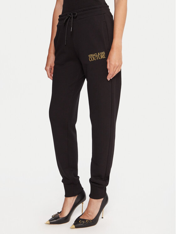Versace Jeans Couture Pantaloni trening Femei, Mărimea: M, Negru, 79HAAT06 CF01T