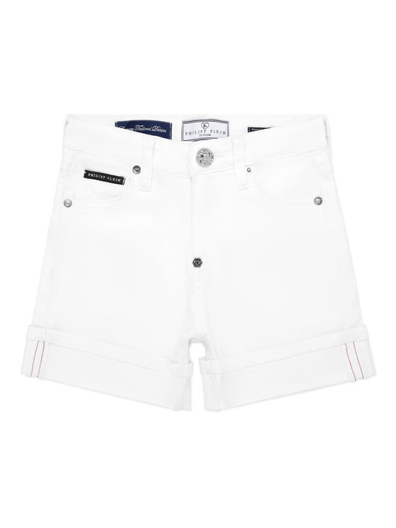 PHILIPP PLEIN PHILIPP PLEIN Pantaloncini di jeans 28123 Bianco Basic Fit
