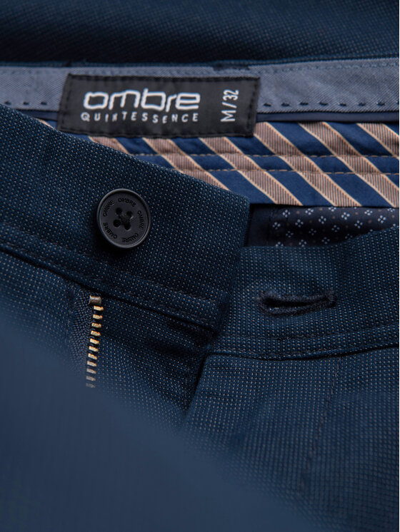 Ombre Ombre Chinosy OM-PACP-0308 Granatowy Slim Fit
