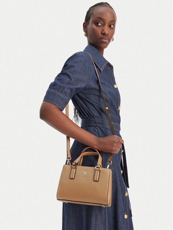 Tommy Hilfiger Tommy Hilfiger Τσάντα Th Daily Mini Tote AW0AW18379 Καφέ