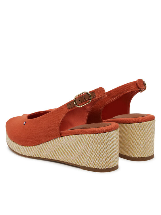 Tommy Hilfiger Tommy Hilfiger Espadrile Flag Mid Wedge Espad Slingback FW0FW08595 Oranžna