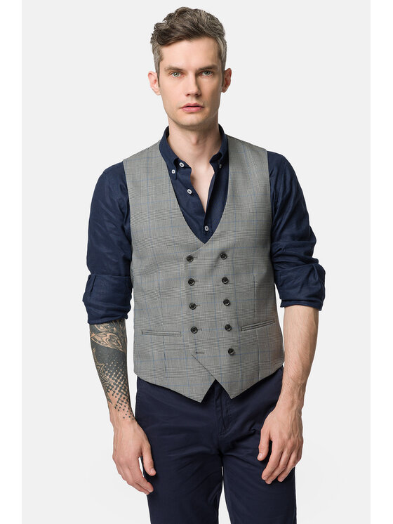 Lancerto Lancerto Kamizelka Calgary KA073123000002 Szary Slim Fit