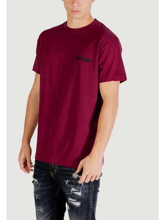 The Bomber The Bomber T-shirt Logo Bordeaux Shirt Fit