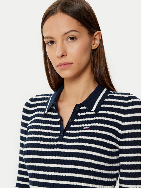 Tommy Jeans Tommy Jeans Sukienka dzianinowa DW0DW19476 Granatowy Slim Fit