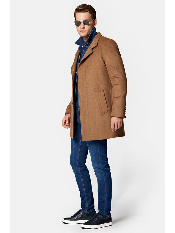 Lancerto Lancerto Płaszcz wełniany Simpele PC073223000011 Brązowy Regular Fit