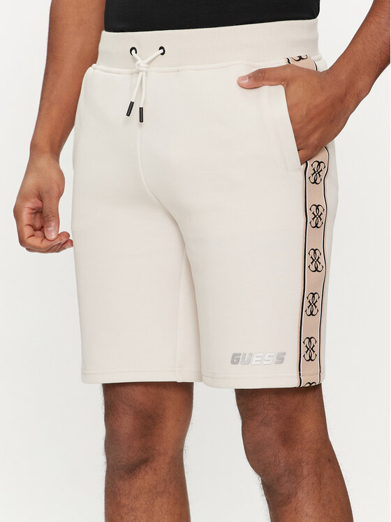 Guess Guess Šortky z materiálu Mickey Z4RD04 KB3P2 Écru Regular Fit