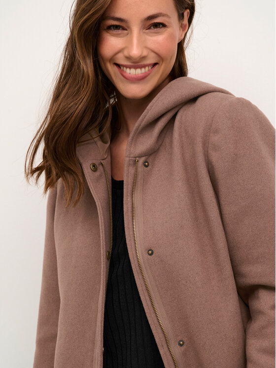 Cream Cream Cappotto di lana Crysta 10611658 Marrone Straight Fit