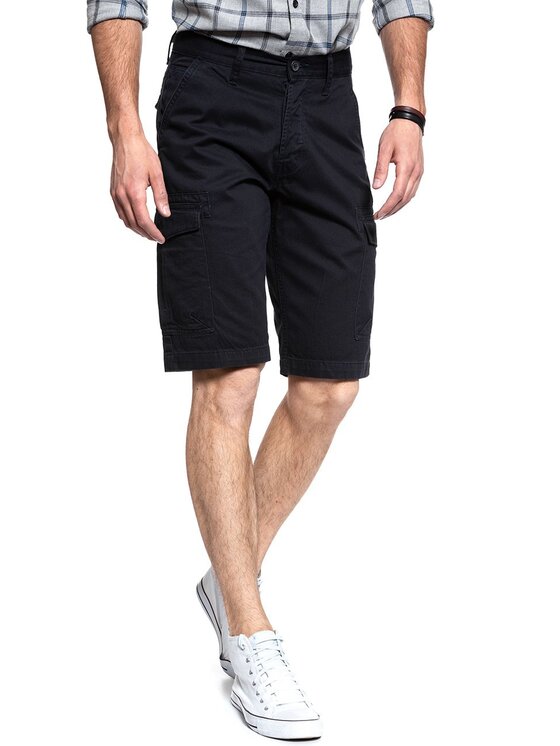 Wrangler Wrangler Szorty jeansowe CARGO SHORTS Niebieski Regular Fit