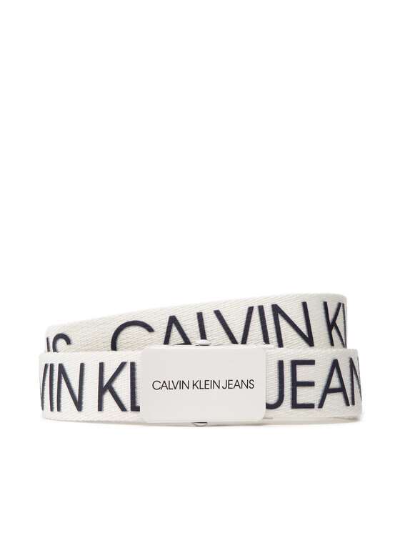 Calvin Klein Jeans Curea pentru copii Canvas Logo Belt IU0IU00125 Alb