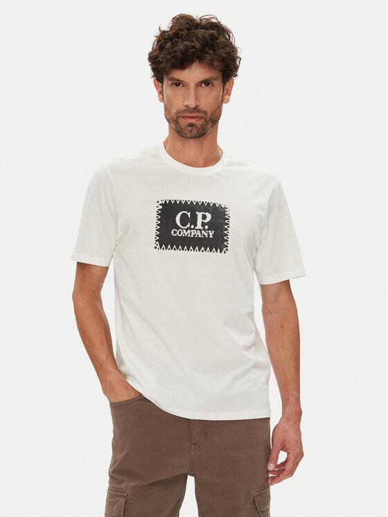 C.P. Company Tričko RCCMTS723A005100W Écru Regular Fit