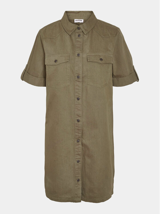 Noisy May Noisy May Sukienka jeansowa New Signe 27030173 Khaki Loose Fit