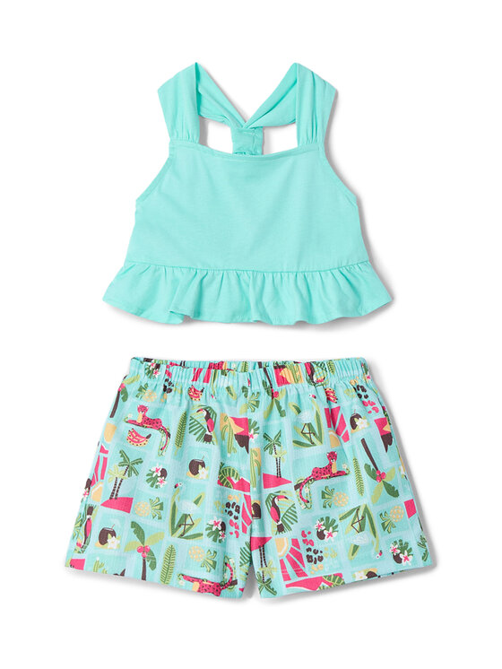 Mayoral Mayoral Set top i hlače 3215 Zelena Regular Fit