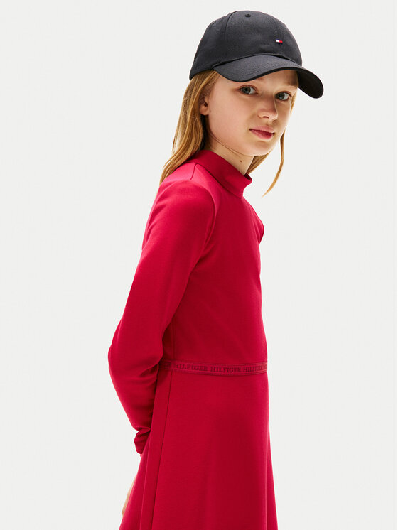 Tommy Hilfiger Tommy Hilfiger Vsakodnevna obleka Essential Skater KG0KG08790 D Rdeča Regular Fit