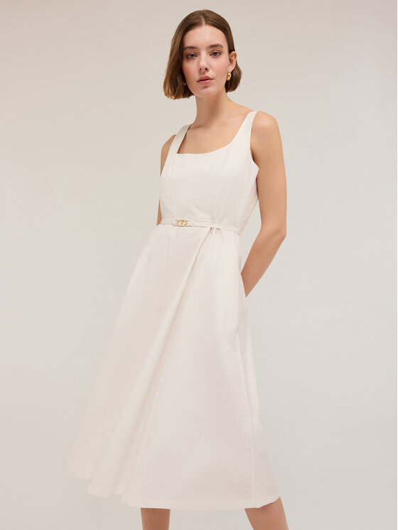 Motivi Motivi Vestito da giorno 7550Q103309N011 Bianco Flared Fit